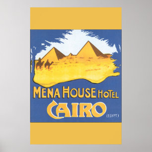 Poster das viagens vintage do Cairo do hotel da