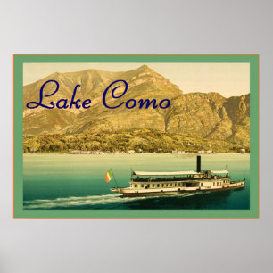 Poster das viagens vintage do ~ de Como do lago