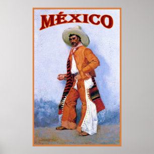 Poster das viagens vintage do ~ de México