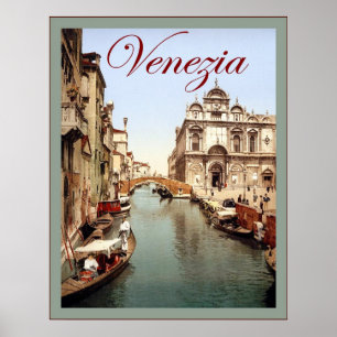 Poster das viagens vintage do ~ de Venezia