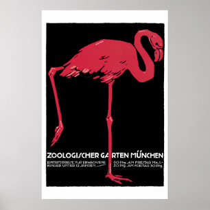 Poster das viagens vintage do flamingo