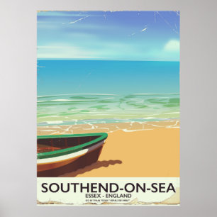 Poster das viagens vintage do Southend-em-Mar,