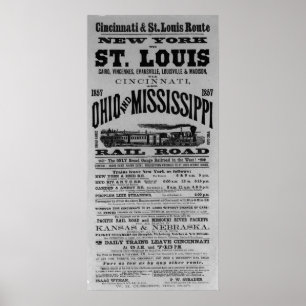 POSTER DAS VIAGENS VINTAGE - NEW YORK A ST LOUIS