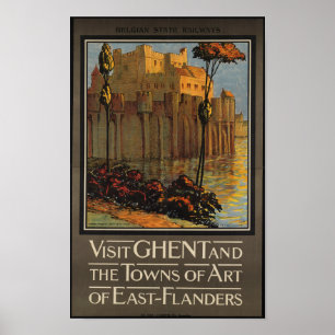 Poster das viagens vintage para Bélgica
