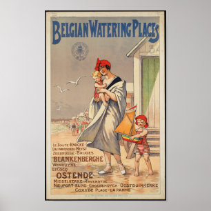 Poster das viagens vintage para Bélgica