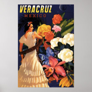 Poster das viagens vintage - Veracruz México