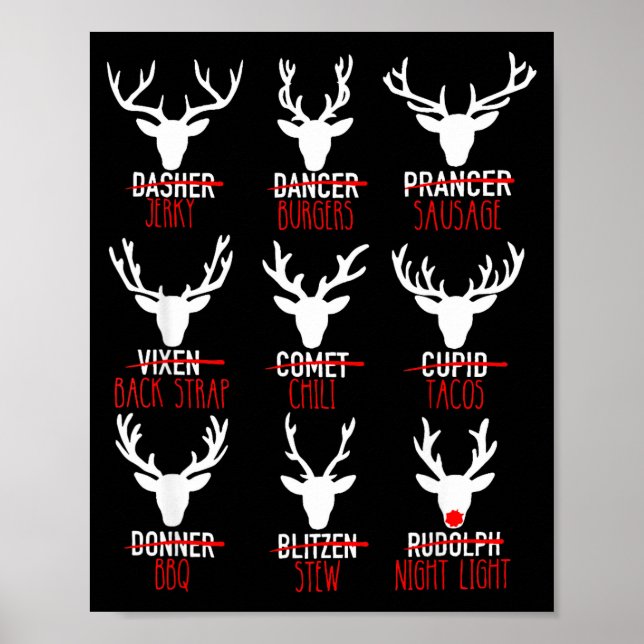 Poster Dasher Dancer Prancer & Bourbon Natal (Frente)