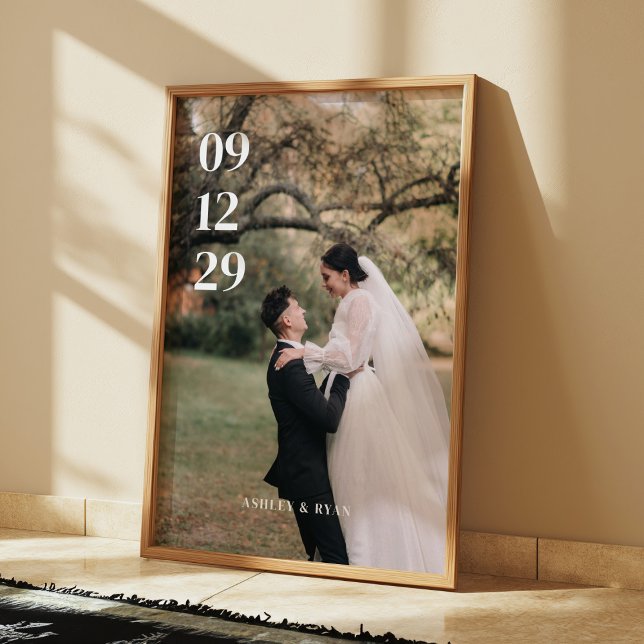 Poster Data de Casamento Personalizada com Foto Completa  (Criador carregado)