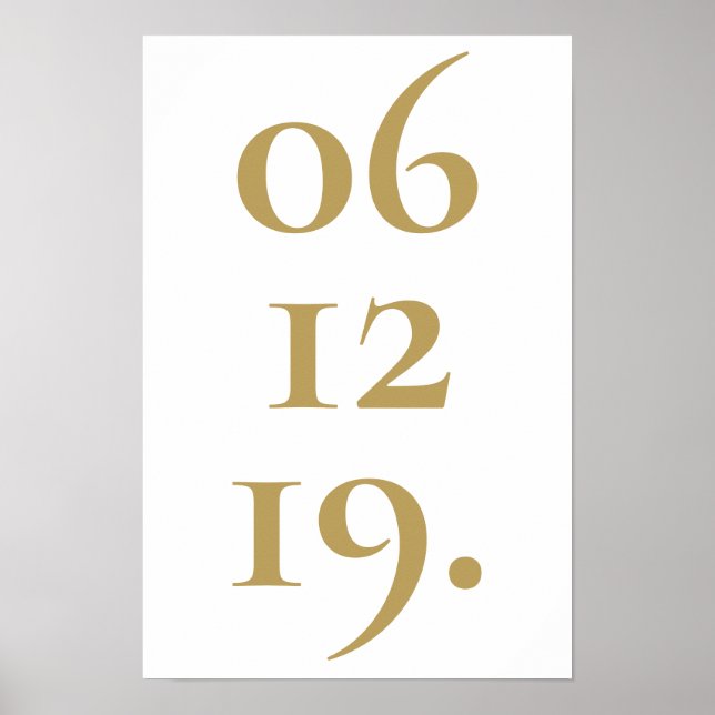Poster Data Especial Personalizada em Ouro Moderna (Frente)