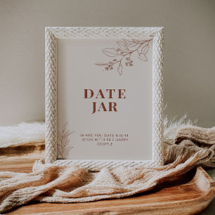 Poster Data Jar Boho Sinal de Casamento