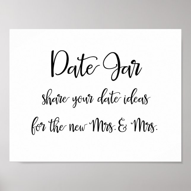 Póster Data jar ideias lésbicas sinal de casamento (Frente)