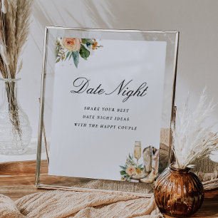 Poster Data Noite Boots and Bubble Chá de panela Sinal