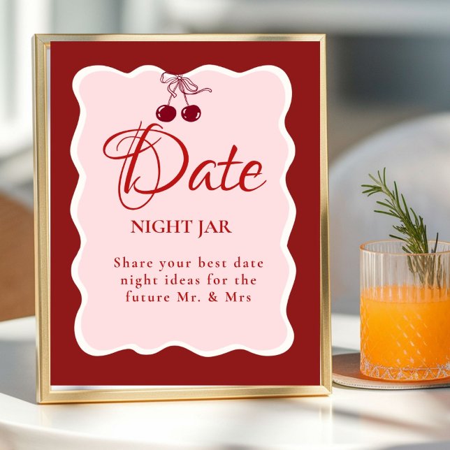 Poster Date Night valentine Bridal Shower wedding Sign (Criador carregado)