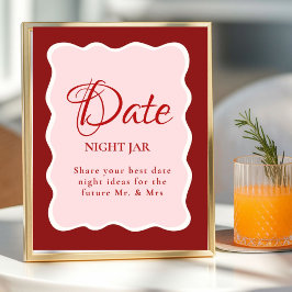 Poster Date Night valentine Bridal Shower wedding Sign