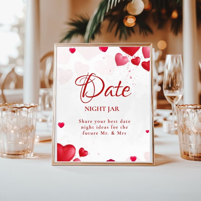 Poster Date Night valentine Bridal Shower wedding Sign (Criador carregado)