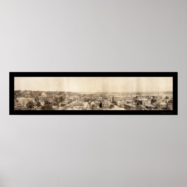 Póster Davenport IA Birdseye Foto 1907 (Frente)