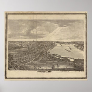 Poster Davenport, Iowa, como visto no sudoeste