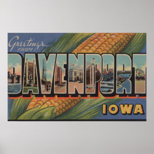 Póster Davenport, Iowa (milho) - grandes cenas da letra