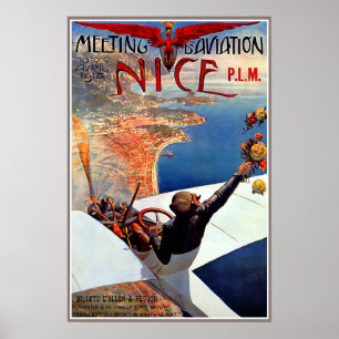 Poster d'Aviation da reunião, agradável, arte 1910 do