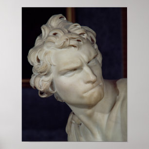 Póster David, detail of the head, 1623-23