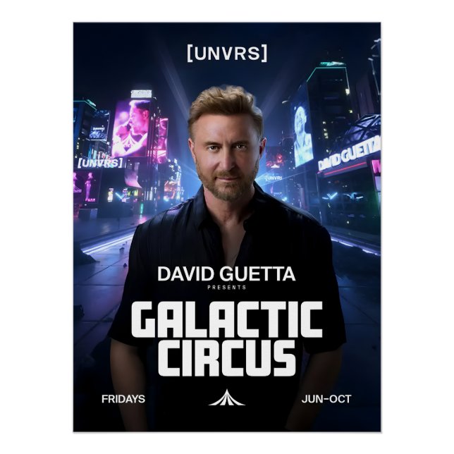 Póster  David Guetta - Galactic Circus - [UNVRS] Poster (Frente)
