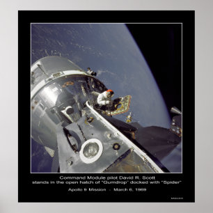 Póster David R. Scott missão de Apollo 9 da "aranha" -