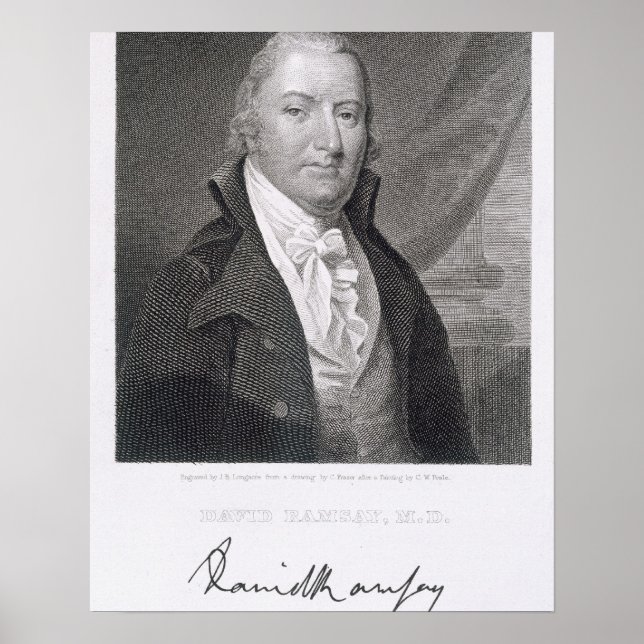 Póster David Ramsay, gravado por James Barton Longacre (1 (Frente)