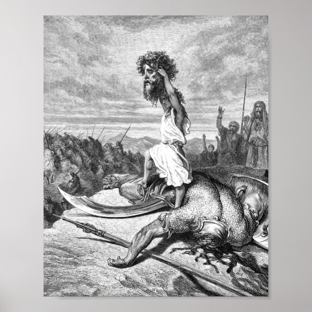 Poster David Slays Golias De Gustave Dore 1886 (Frente)
