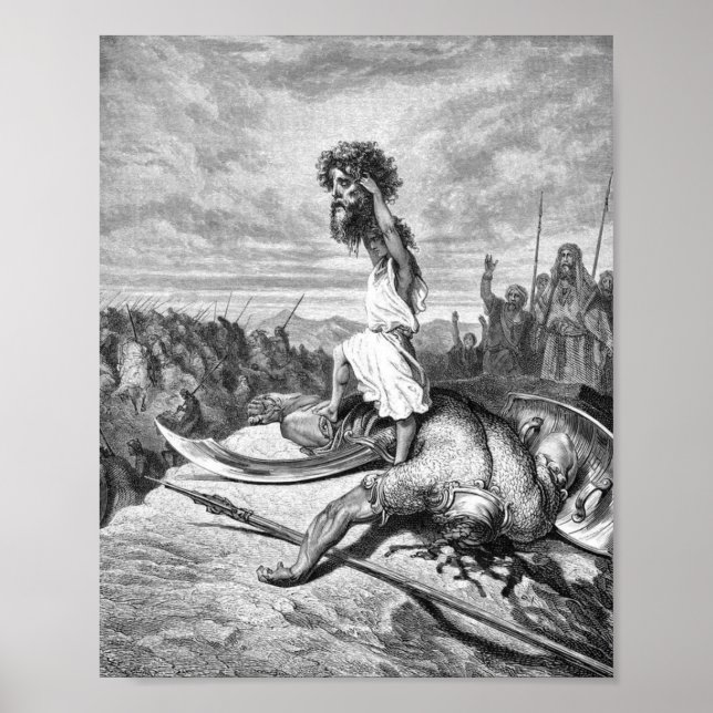 Poster David Slays Golias De Gustave Dore 1886 (Frente)