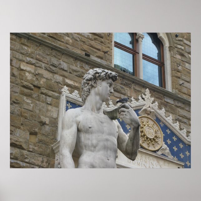Póster David Statue Michelangelo na Itália (Frente)