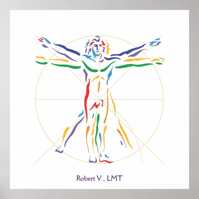 Poster DaVinci Vitruvian Man Chakra (Frente)