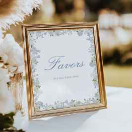 Poster Davors Românticos de Noiva em Azul Suave Floral