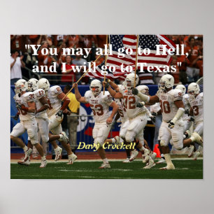 Poster Davy Crockett Citação Sobre O Inferno E O Texas Po
