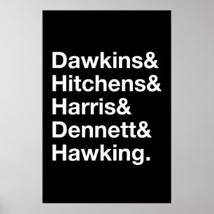 Poster Dawkins&Hitchens&Harris&Dennett&Hawking - ciência