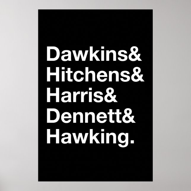 Poster Dawkins&Hitchens&Harris&Dennett&Hawking - Ciência (Frente)