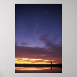 Póster Dawn sobre Edgartown Farol Marthas Vineyard