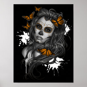 Póster Day of the Dead Sugar Skull Girl