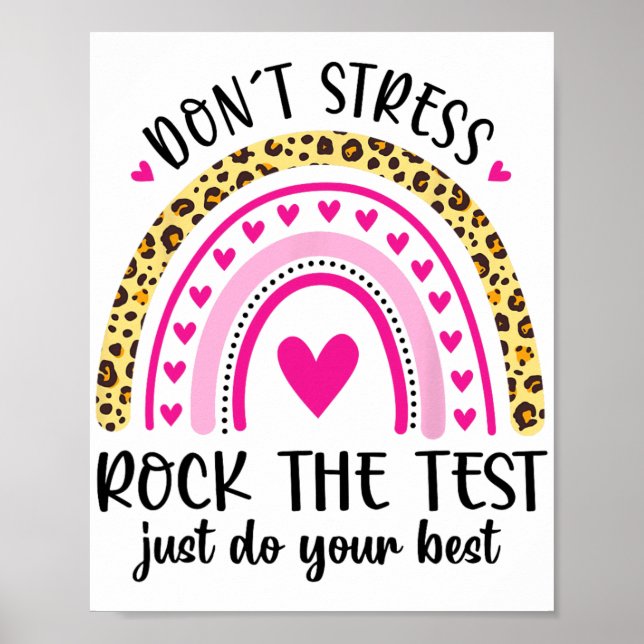 Poster Day Rock The Test Teacher Testing Day Rainbow Teat (Frente)
