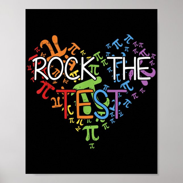 Poster Day Rock The Test Teacher Testing Day Rainbow Teat (Frente)