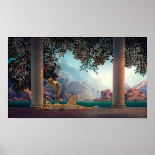 Póster Daybreak de Maxfield Parrish em 1922