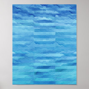 Poster Daydre- Abstrato Azul - Arte de Aquarela