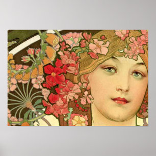 Póster Daydream por Alphonse Mucha