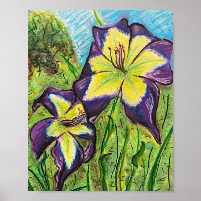 Poster Daylily "Laura Harwood" (Frente)