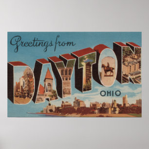 Poster Dayton, letra ScenesDayton de OhioLarge, OH