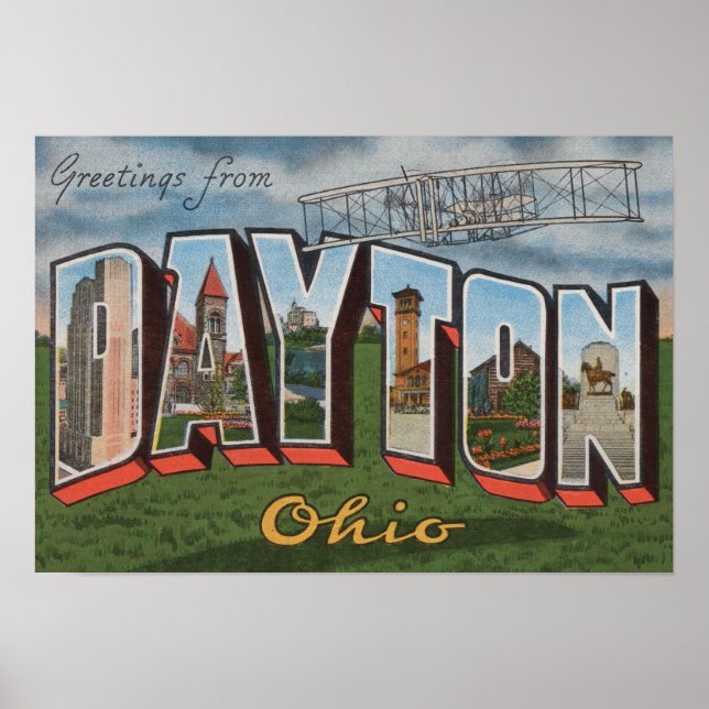 Póster Dayton, Ohio (avião dos irmãos Wright) (Frente)