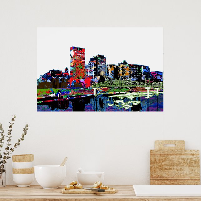 Poster Dayton, Ohio em grafite (Cozinha)