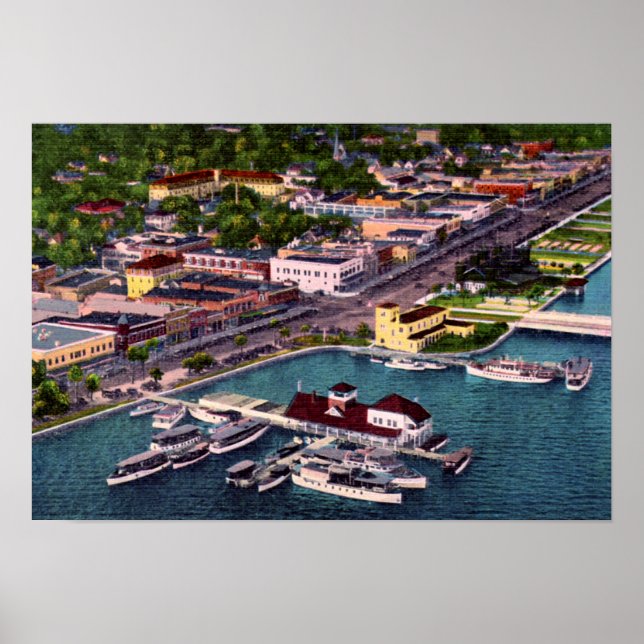 Poster Daytona Beach Florida Aerial View Beach Street (Frente)