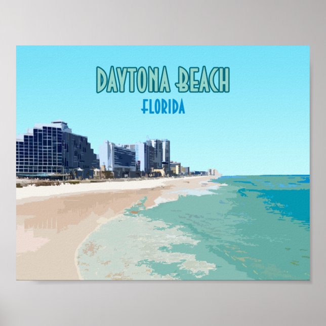 Poster Daytona Beach Florida Vintage (Frente)