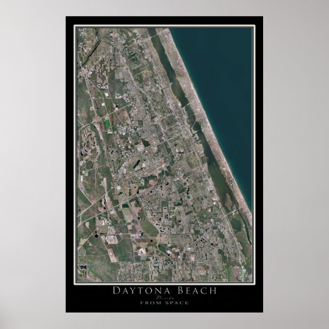 Póster Daytona Beach From Space Satellite Map (Frente)
