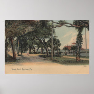 Póster Daytona, Florida - vista da rua da praia